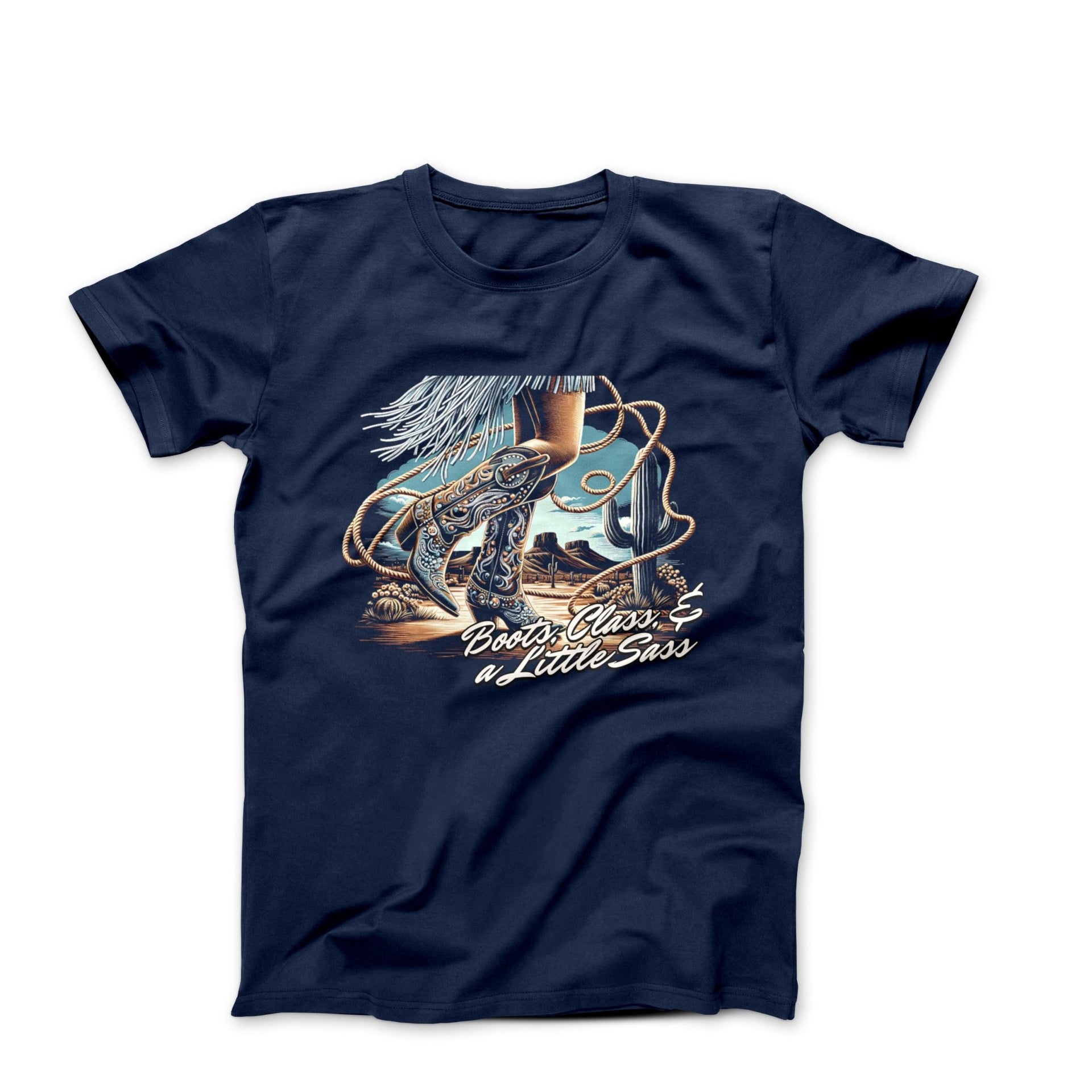 Boots, Class & Sass Illustration T-shirt - Americana & Patriotic - Harvey Ltd