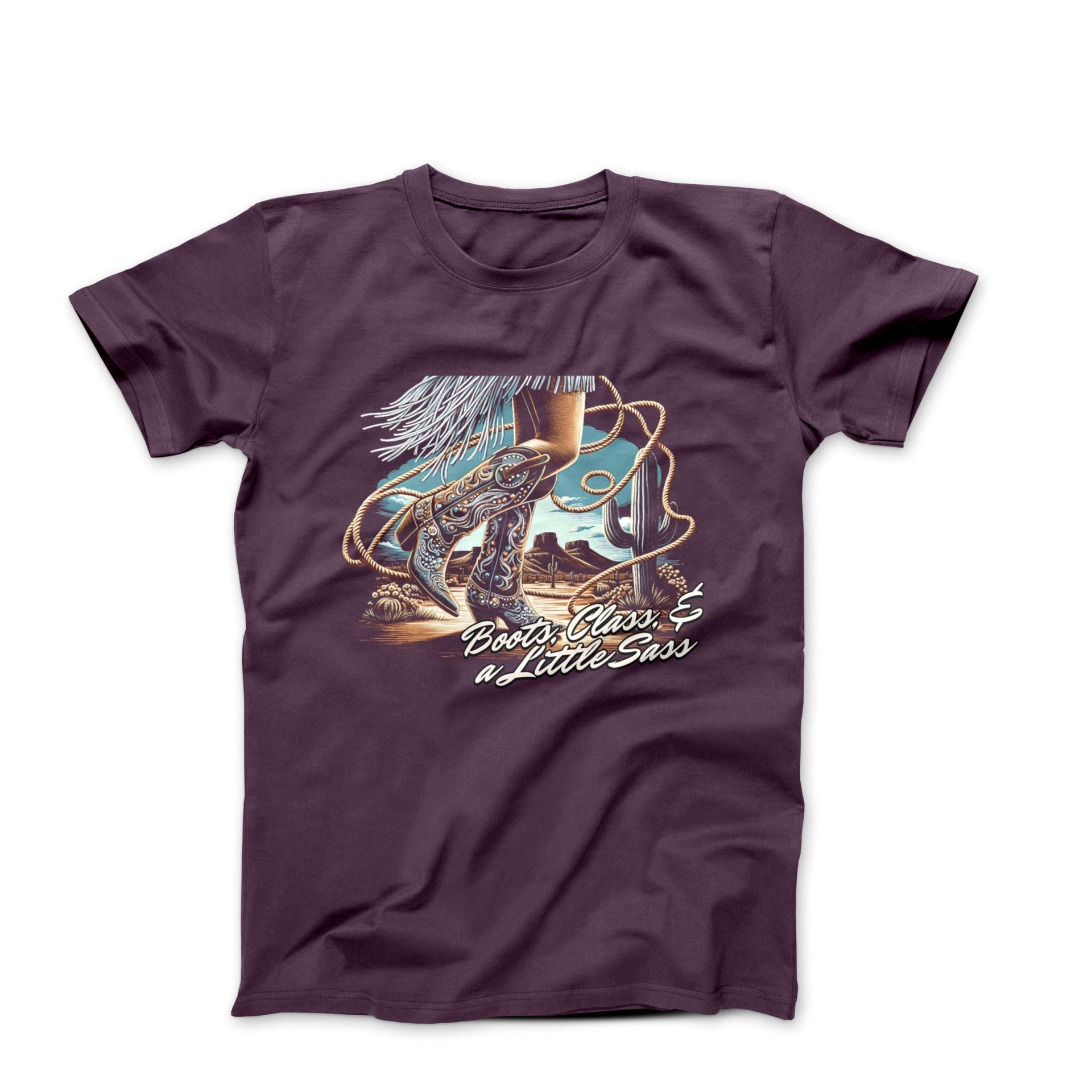 Boots, Class & Sass Illustration T-shirt - Americana & Patriotic - Harvey Ltd