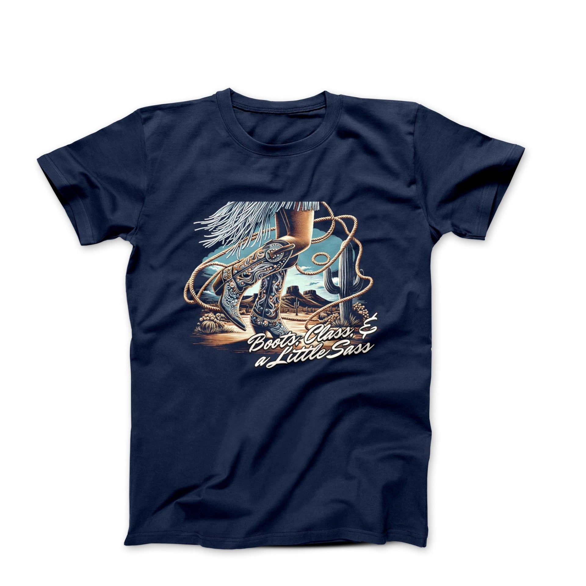 Boots, Class & Sass Illustration T-shirt - Americana & Patriotic - Harvey Ltd