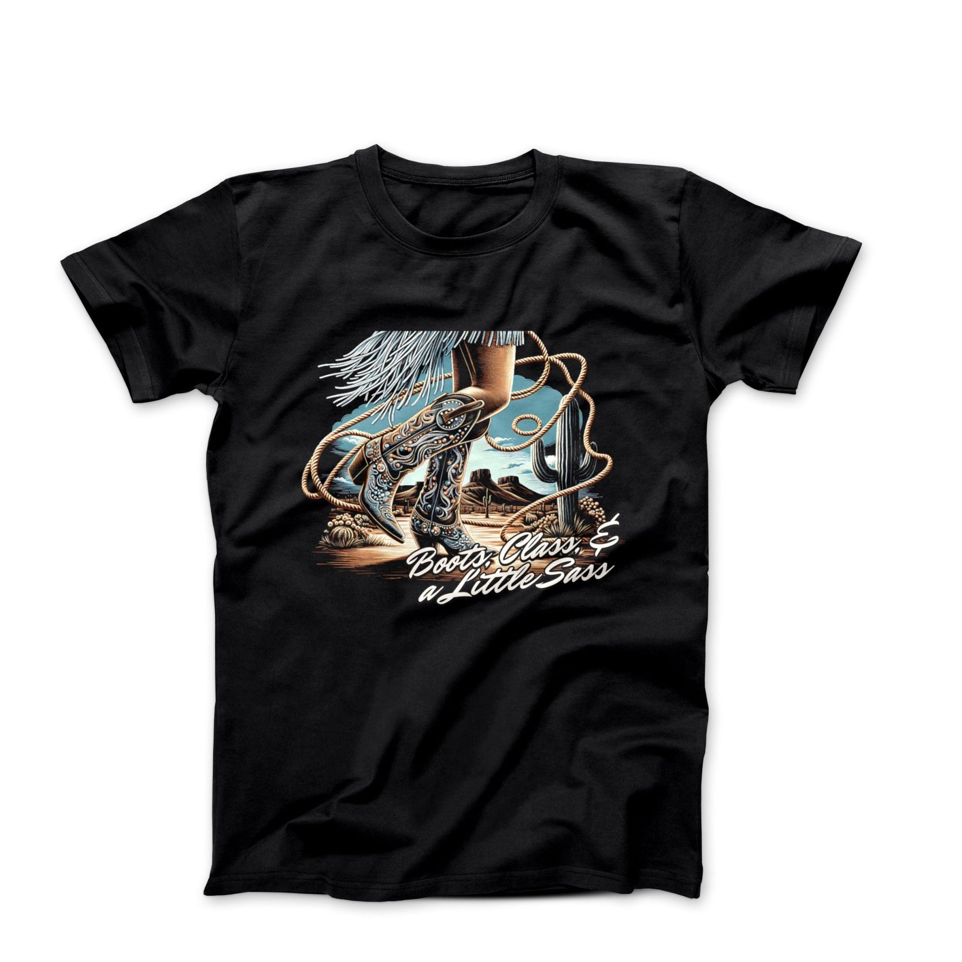 Boots, Class & Sass Illustration T-shirt - Americana & Patriotic - Harvey Ltd