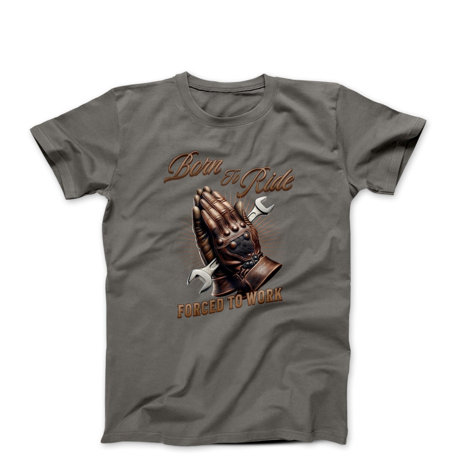 Born To Ride, Forced To Work Illustration T-shirt - Cars, Trucks & Cycles - Harvey Ltd