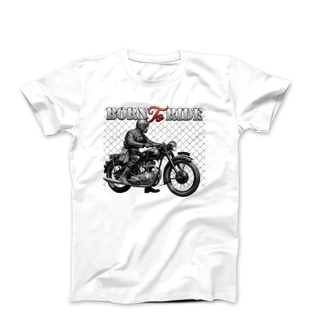 Born To Ride Motorcycle Illustration T-shirt - Cars, Trucks & Cycles - Harvey Ltd