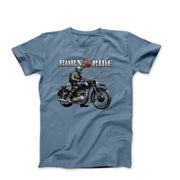 Born To Ride Motorcycle Illustration T-shirt - Cars, Trucks & Cycles - Harvey Ltd