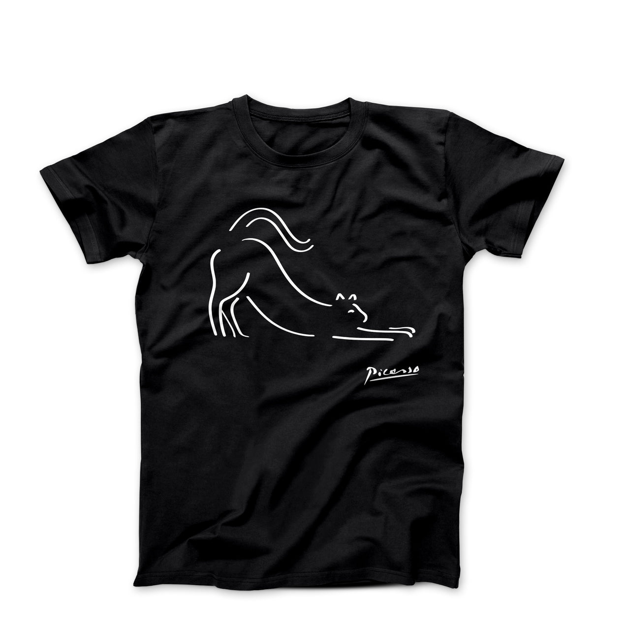 Pablo Picasso Stretching Cat Artwork T-shirt