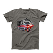 Classic Car & Garage Illustration T-shirt - Cars, Trucks & Cycles - Harvey Ltd