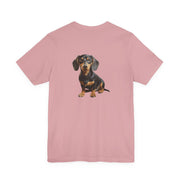 Dachshund Illustration Front & Back Printed T-shirt - Pets & Animals - Harvey Ltd