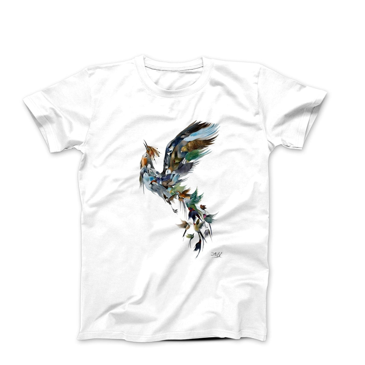 Dali Book To Birds Artwork T-shirt - Greatest Artists - Harvey Ltd