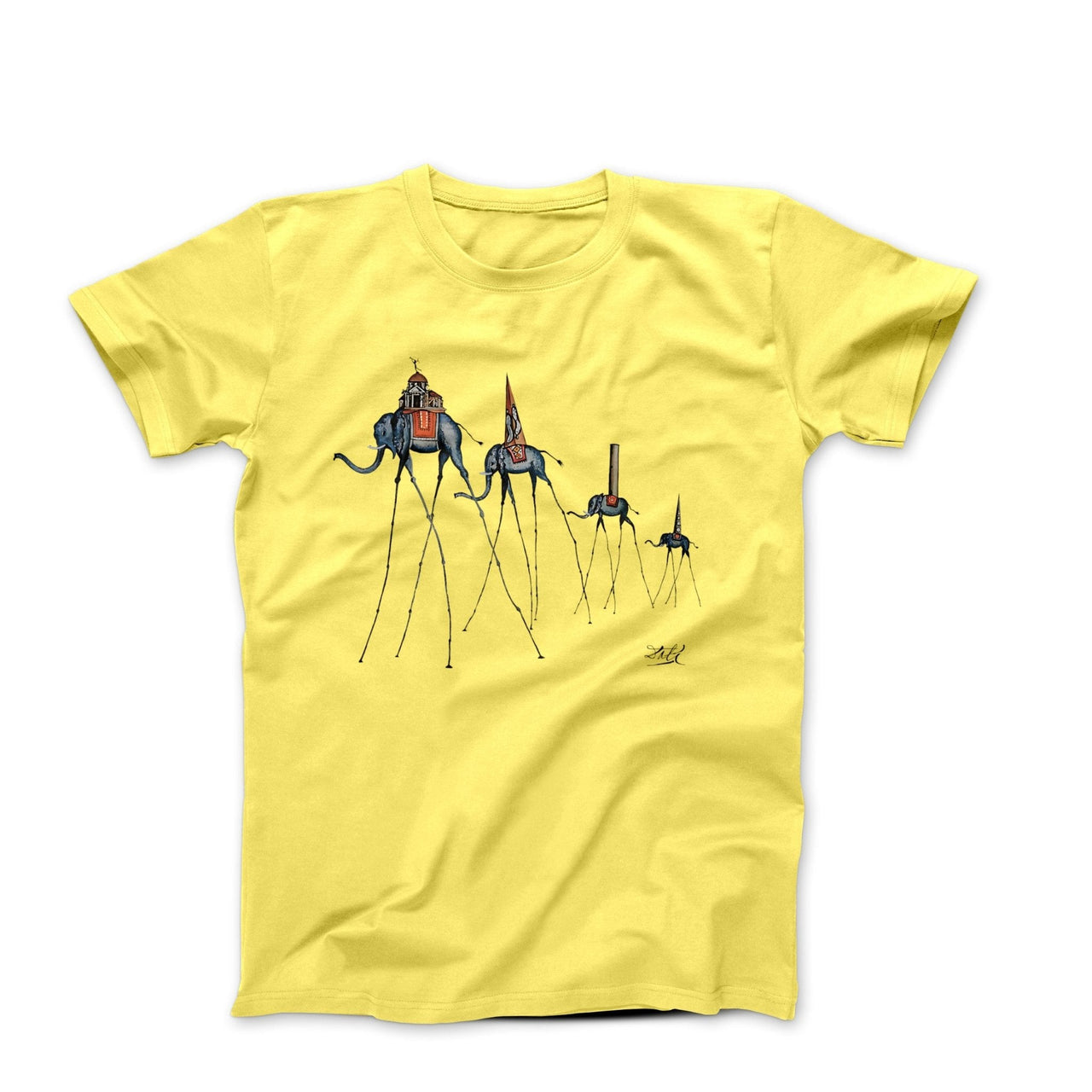 Dali Giraffe Elephants (1954) Artwork T-shirt - Greatest Artists - Harvey Ltd