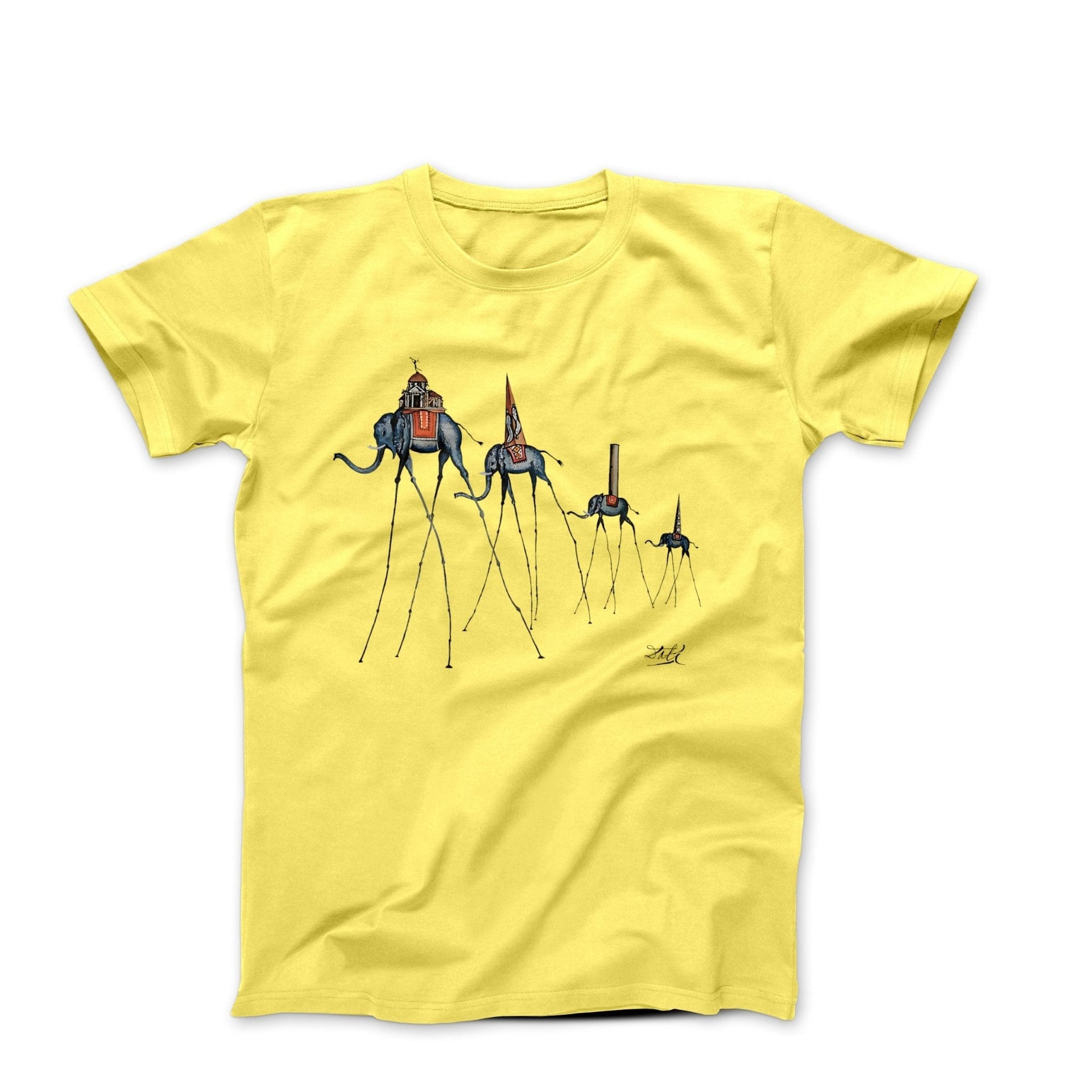 Dali Giraffe Elephants (1954) Artwork T-shirt - Greatest Artists - Harvey Ltd