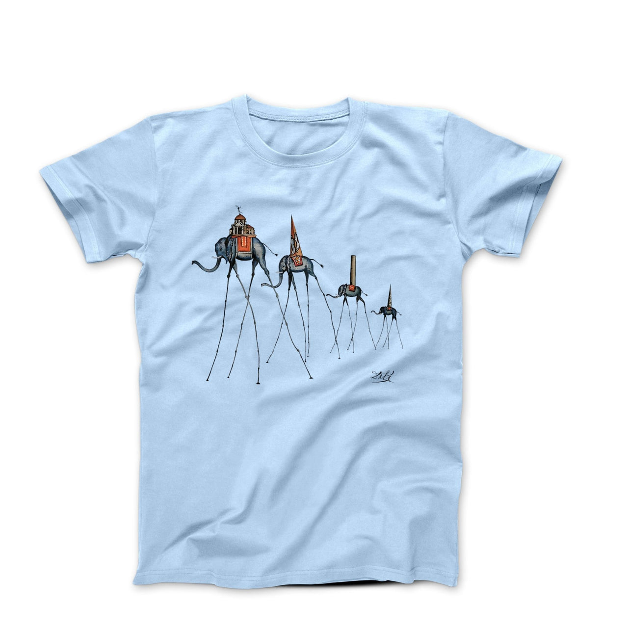 Dali Giraffe Elephants (1954) Artwork T-shirt - Greatest Artists - Harvey Ltd
