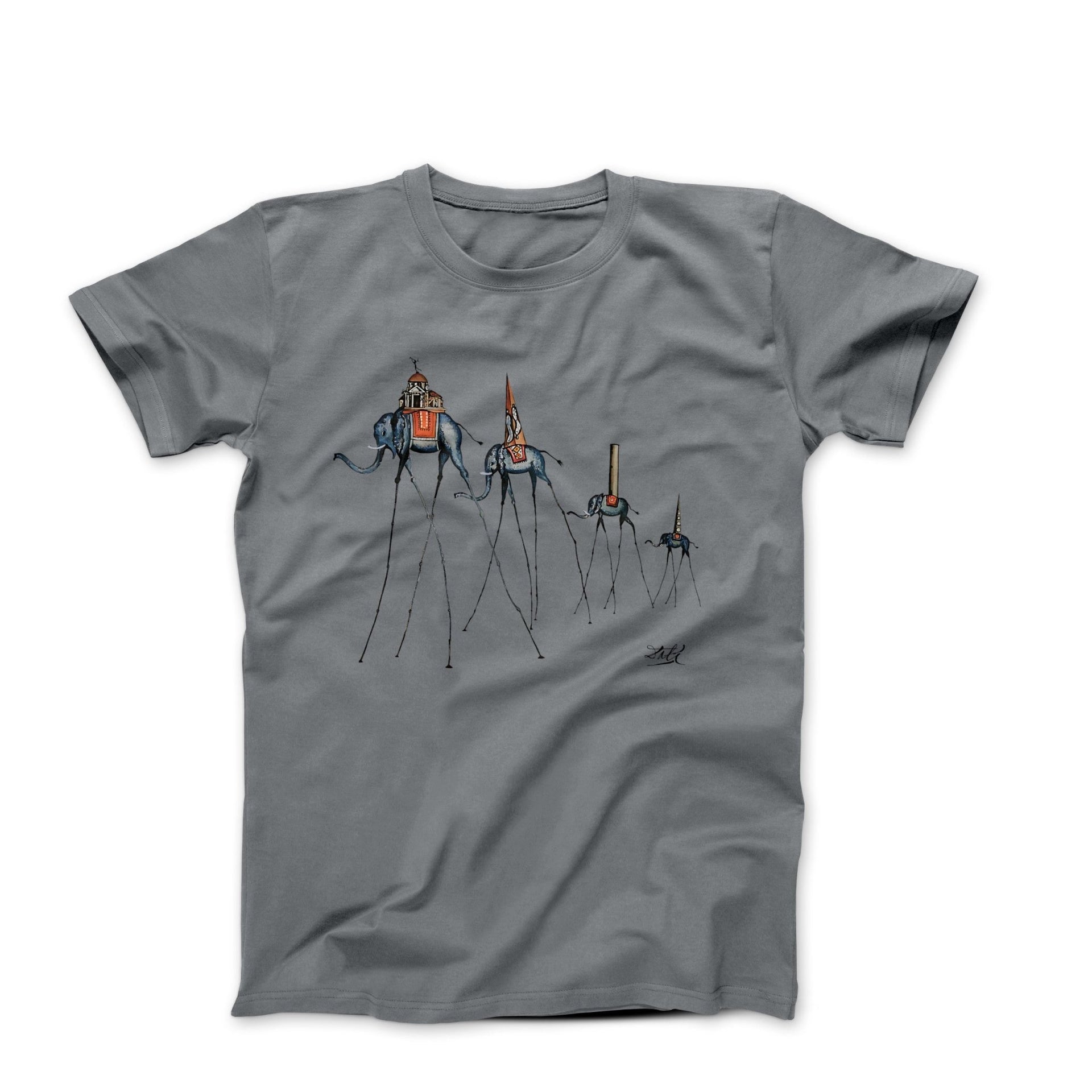 Dali Giraffe Elephants (1954) Artwork T-shirt - Greatest Artists - Harvey Ltd