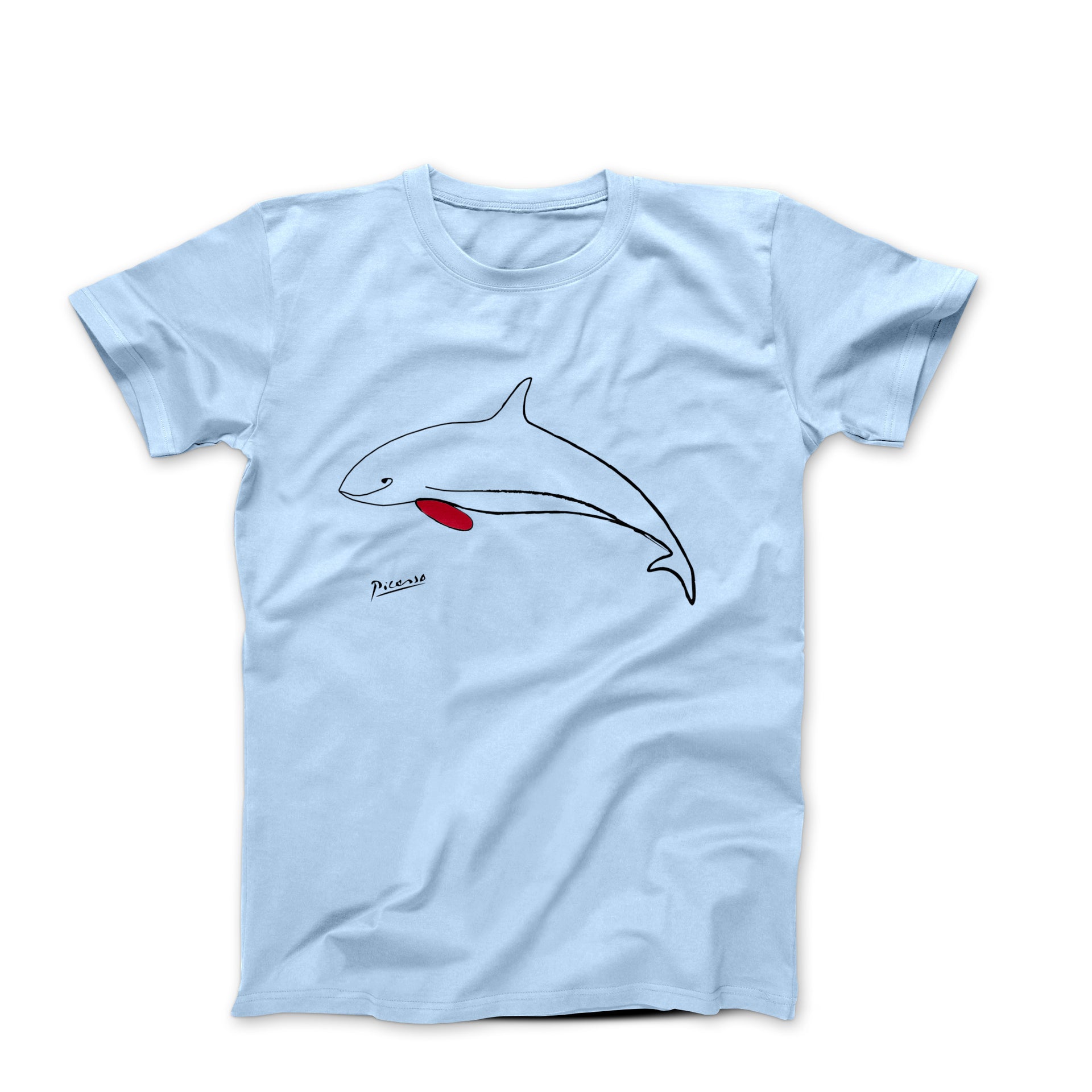 Picasso The Dolphin Line Drawing T-shirt - Greatest Artists - Harvey Ltd