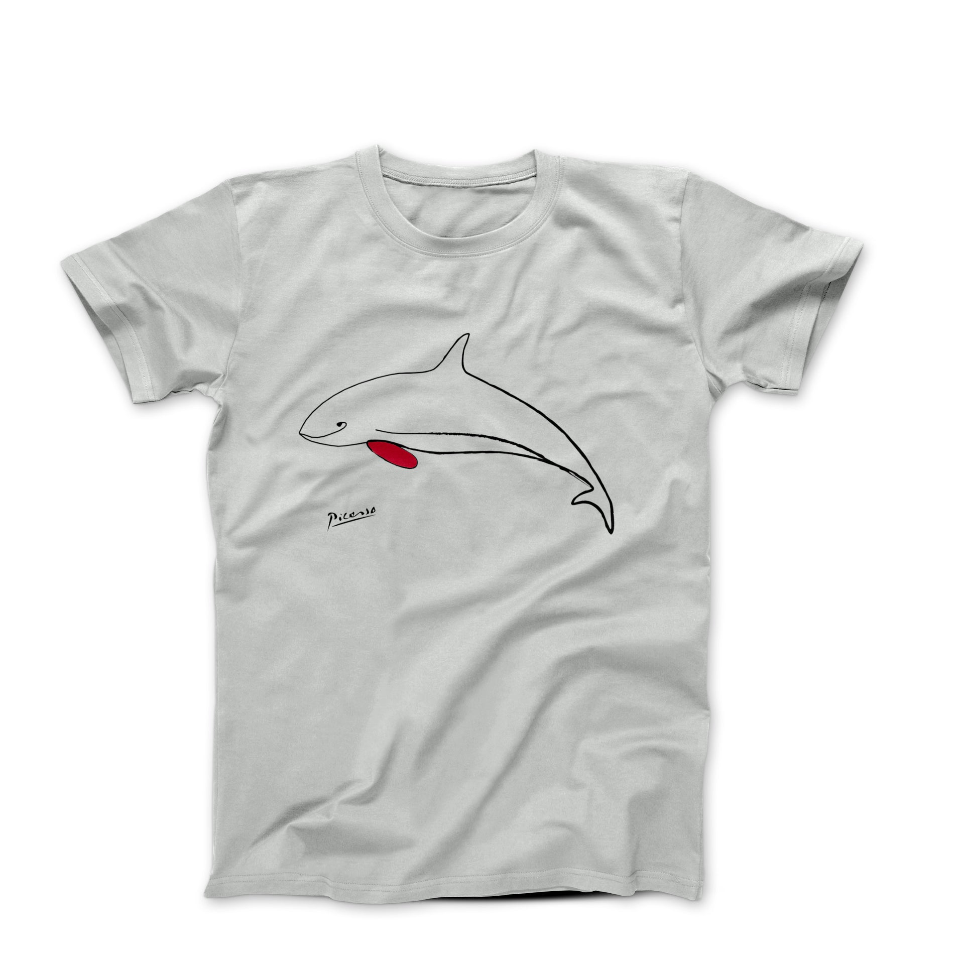 Picasso The Dolphin Line Drawing T-shirt - Greatest Artists - Harvey Ltd