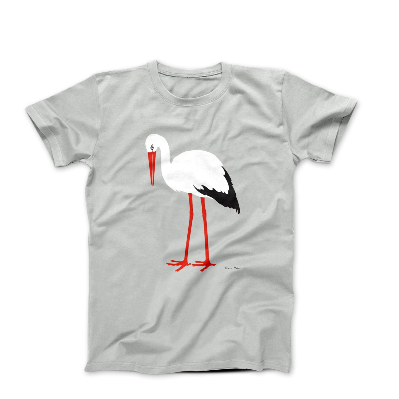 Enzo Mari Cicogna (Stork) 1963 Artwork T-shirt - Clothing - Harvey Ltd