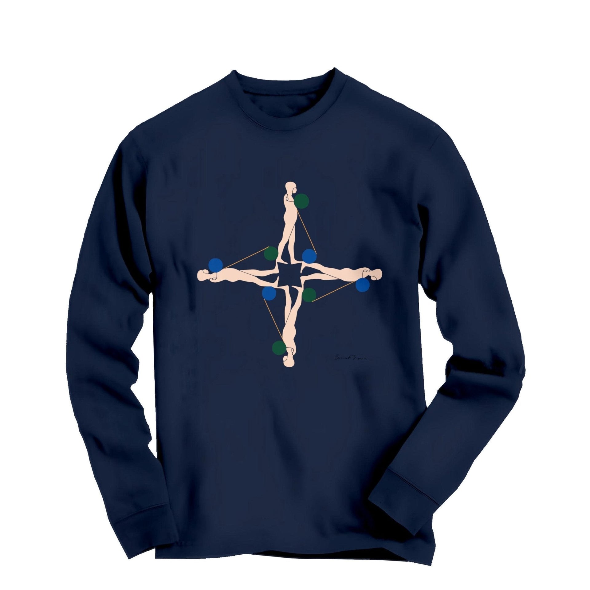 Ernest Trova Falling Man Pace (1972) Artwork Long Sleeve Tee - Greatest Artists - Harvey Ltd