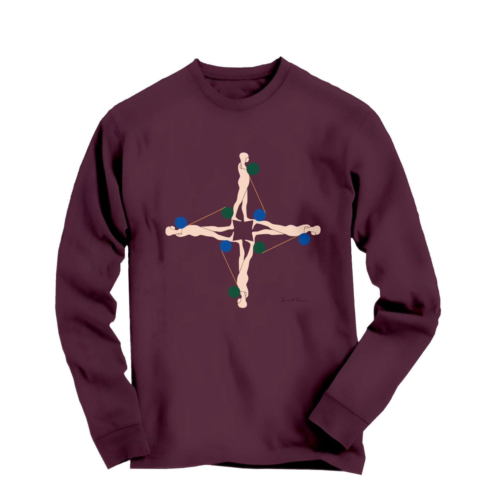 Ernest Trova Falling Man Pace (1972) Artwork Long Sleeve Tee - Greatest Artists - Harvey Ltd