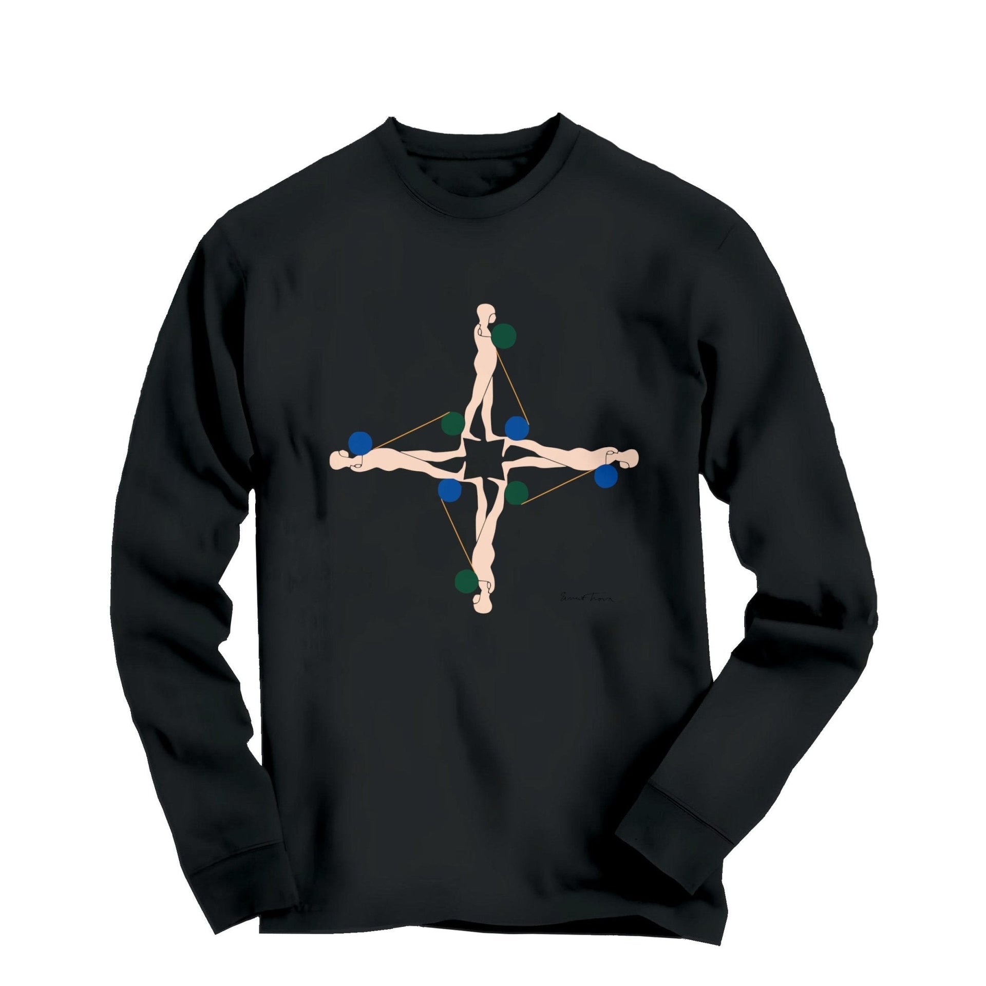Ernest Trova Falling Man Pace (1972) Artwork Long Sleeve Tee - Greatest Artists - Harvey Ltd