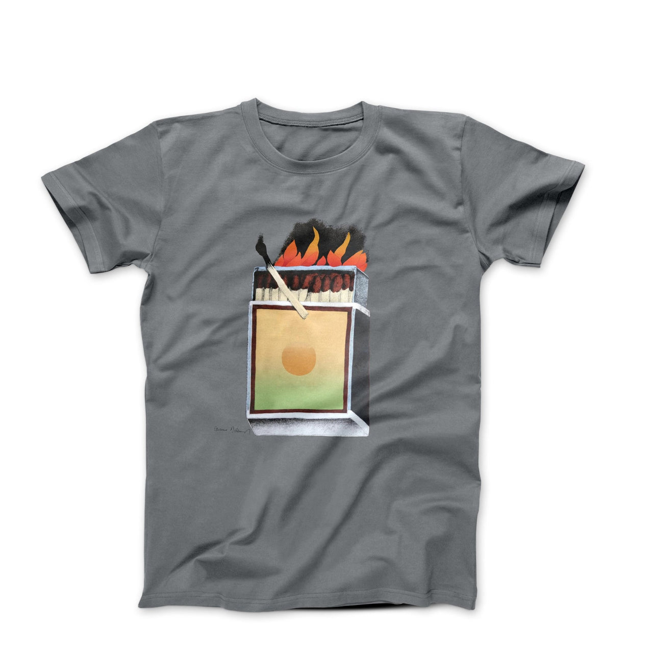 Etienne Delessert Box of Matches on Fire (1975) Art T-shirt - Street, Pop & Media Art - Harvey Ltd