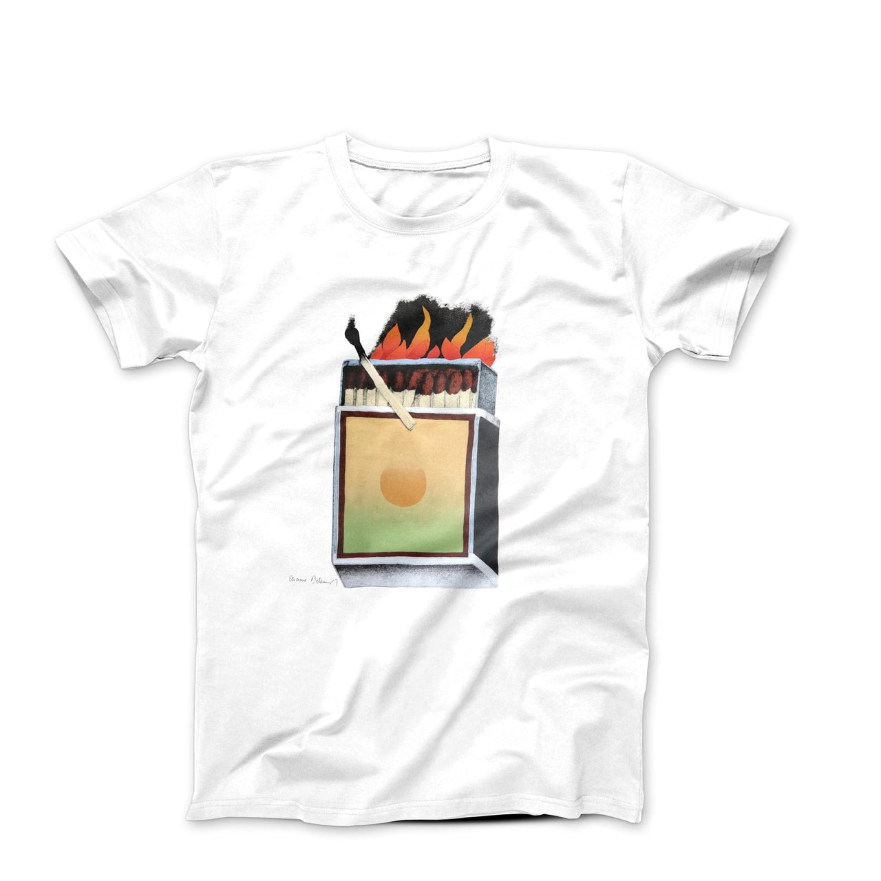 Etienne Delessert Box of Matches on Fire (1975) Art T-shirt - Street, Pop & Media Art - Harvey Ltd