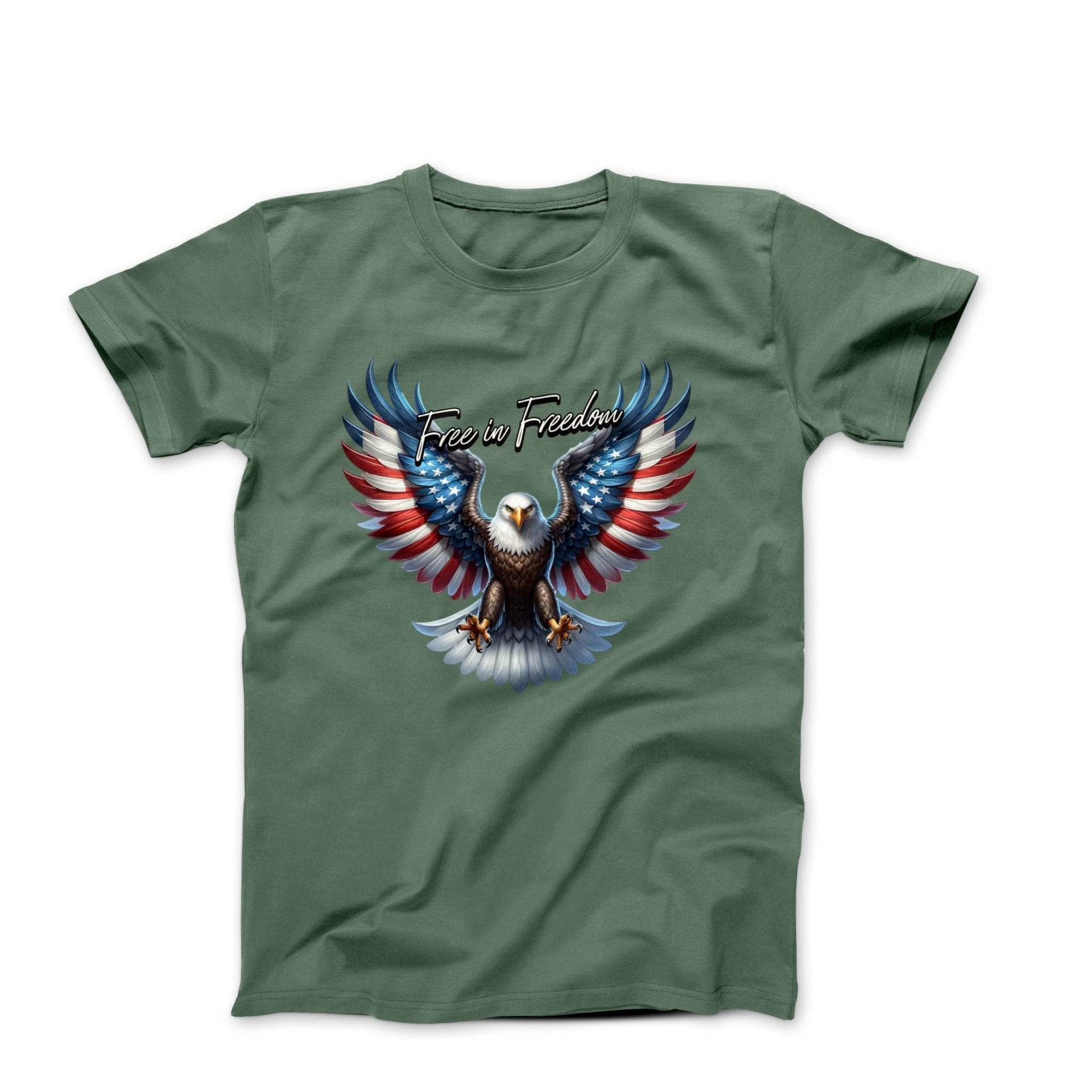 Free In Freedom Illustration T-shirt - Americana & Patriotic - Harvey Ltd