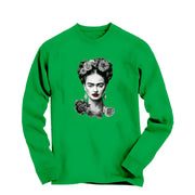 Frida With Flowers Portrait Long Sleeve Tee - Greatest Artists - Harvey Ltd