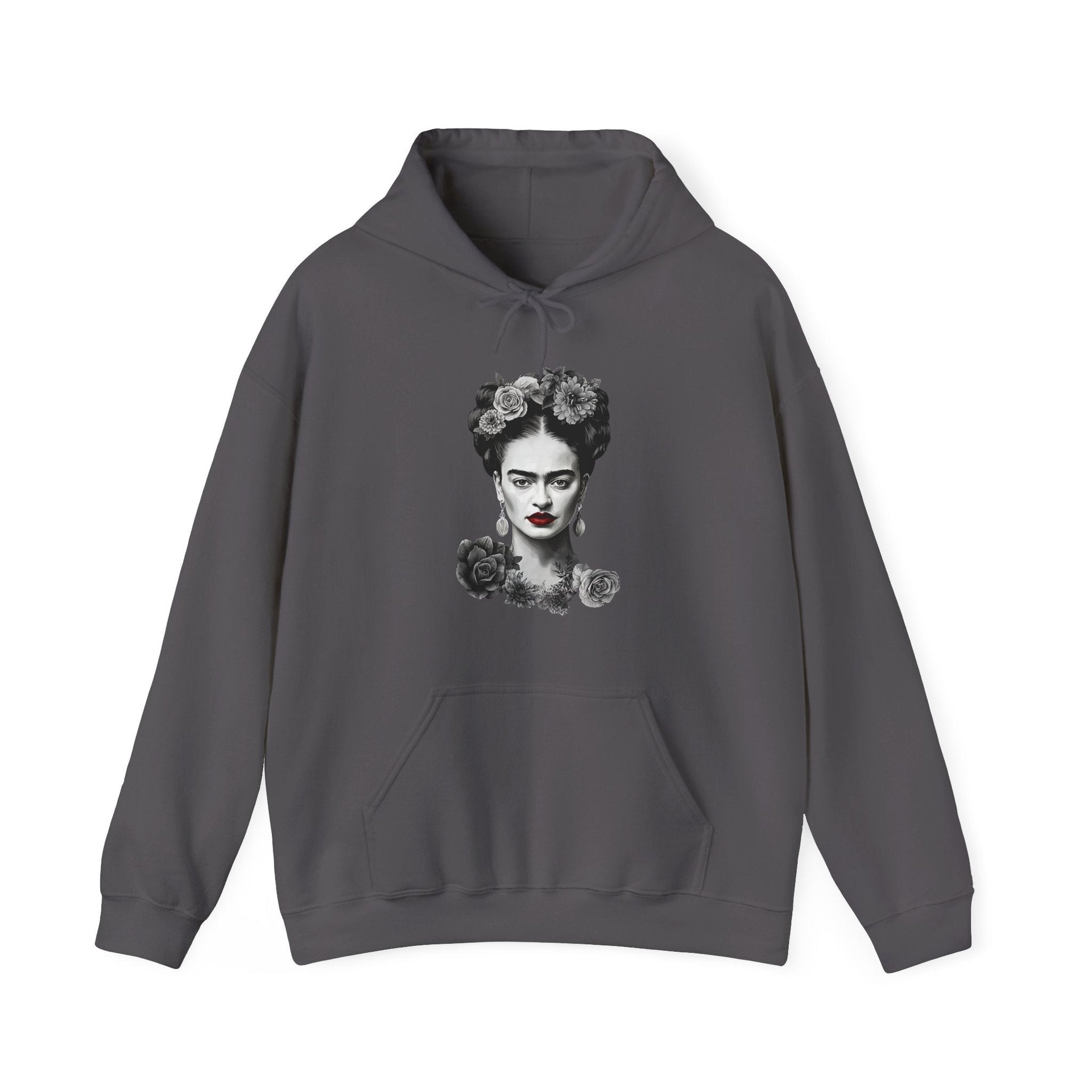 Frida With Flowers Portrait Sketch Hoodie - Greatest Artists - Harvey Ltd