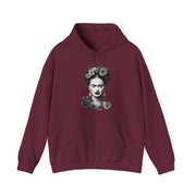 Frida With Flowers Portrait Sketch Hoodie - Greatest Artists - Harvey Ltd