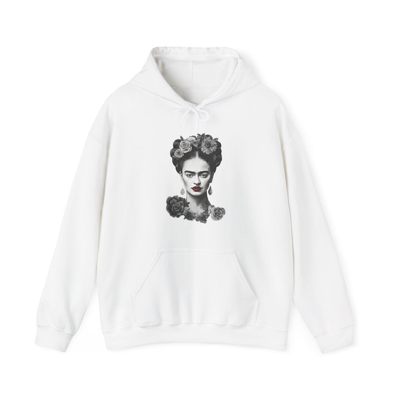 Frida With Flowers Portrait Sketch Hoodie - Greatest Artists - Harvey Ltd
