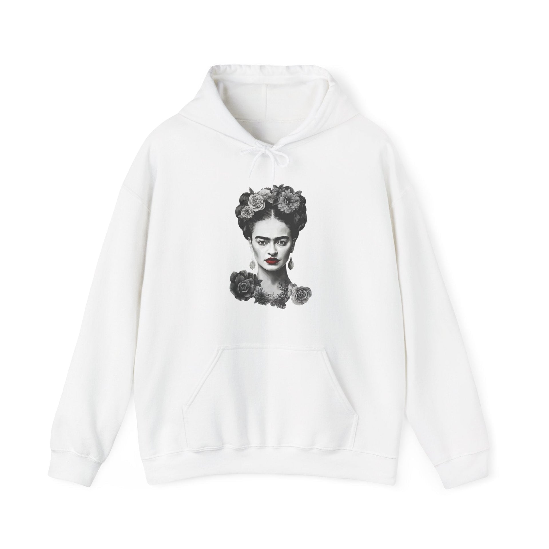 Frida With Flowers Portrait Sketch Hoodie - Greatest Artists - Harvey Ltd