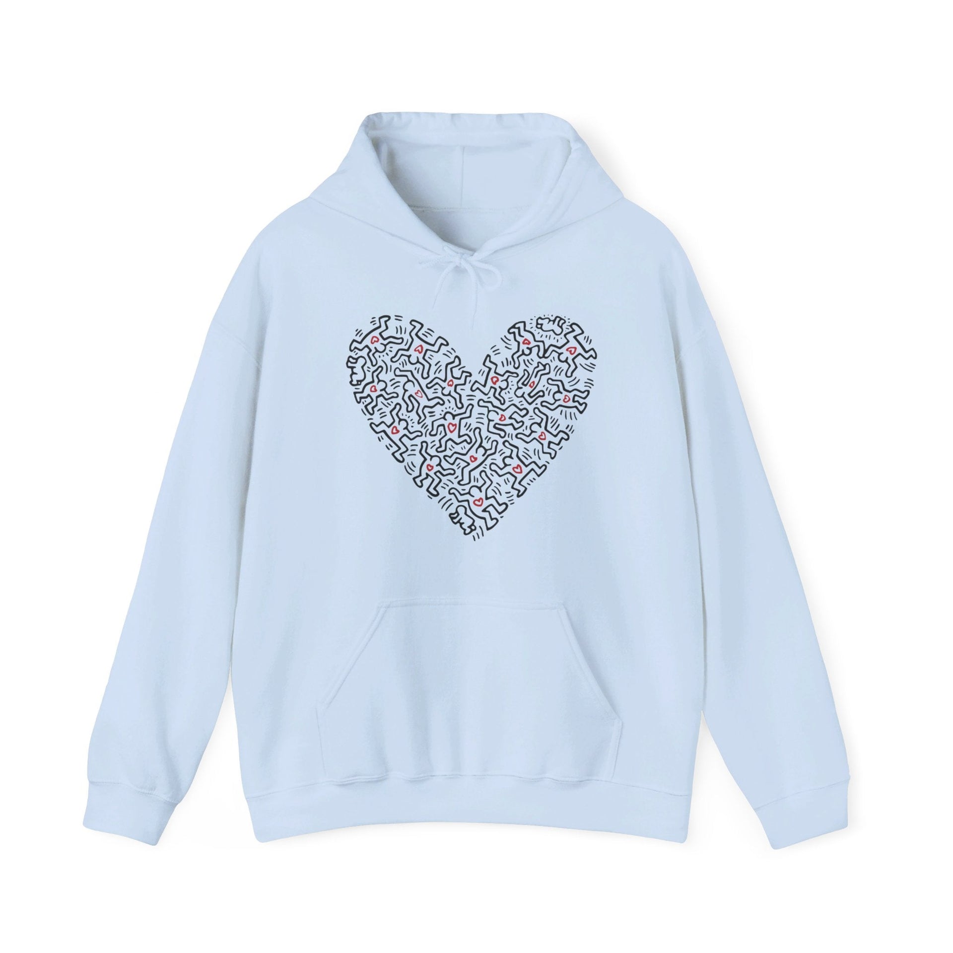 Haring Heart of Men Pop Art Hoodie - Clothing - Harvey Ltd