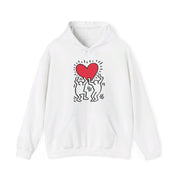 Haring Men Holding Heart Pop Art Hoodie - Clothing - Harvey Ltd