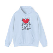 Haring Men Holding Heart Pop Art Hoodie - Clothing - Harvey Ltd