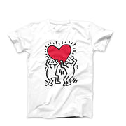 Haring Men Holding Heart Pop Art T - shirt - Clothing - Harvey Ltd