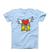 Haring Men Holding Heart With Wings Pop Art T-shirt - Clothing - Harvey Ltd