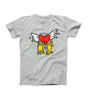 Haring Men Holding Heart With Wings Pop Art T-shirt - Clothing - Harvey Ltd