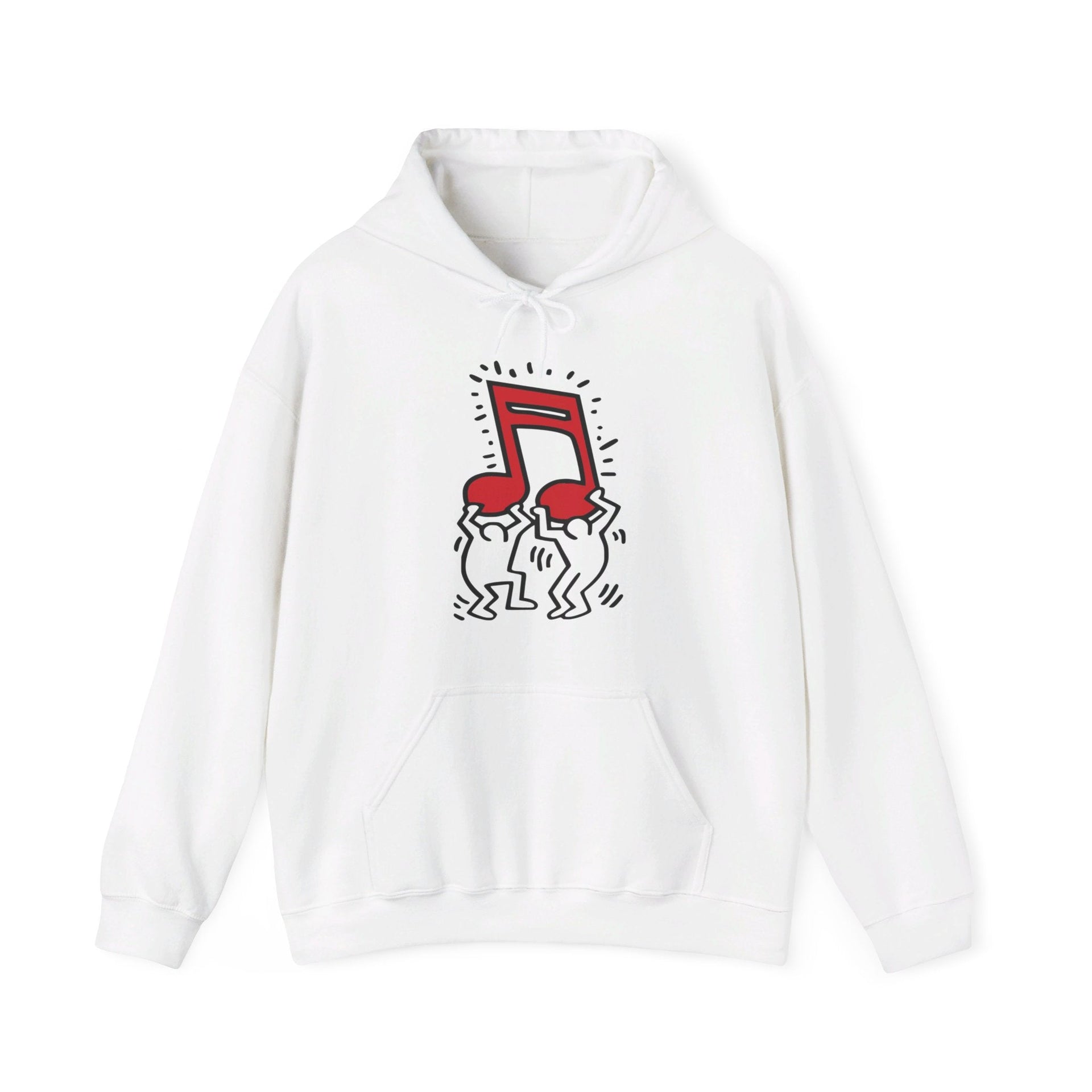 Haring Men Holding Music Pop Art Hoodie - Clothing - Harvey Ltd