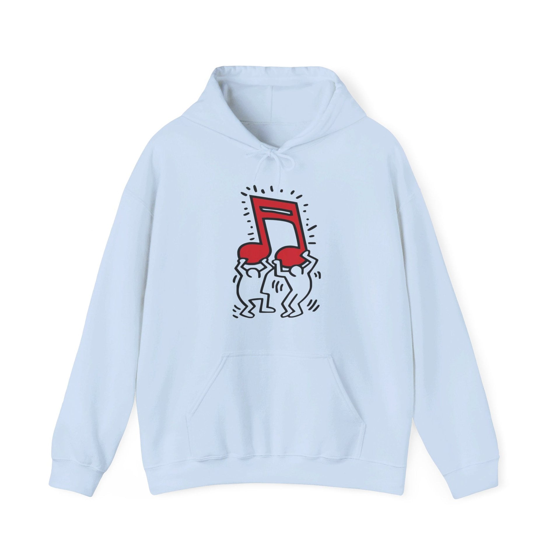 Haring Men Holding Music Pop Art Hoodie - Clothing - Harvey Ltd