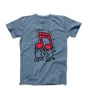 Haring Men Holding Music Pop Art T - shirt - Clothing - Harvey Ltd