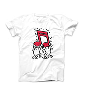 Haring Men Holding Music Pop Art T - shirt - Clothing - Harvey Ltd