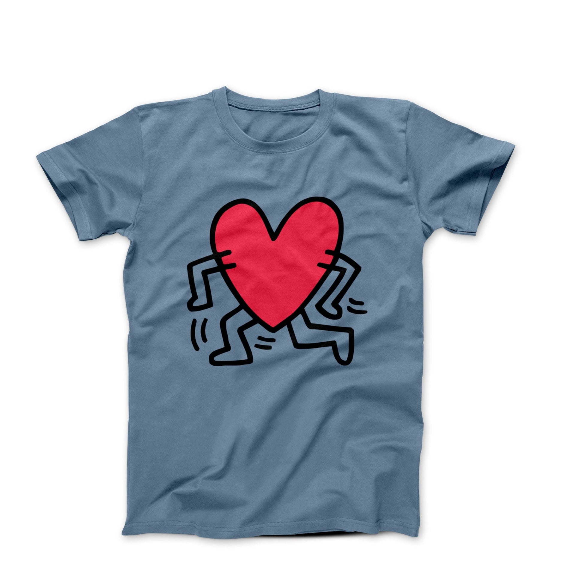 Haring Running Heart Pop Art T - shirt - Clothing - Harvey Ltd