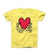 Haring Running Heart Pop Art T - shirt - Clothing - Harvey Ltd