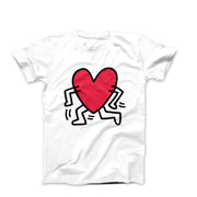 Haring Running Heart Pop Art T - shirt - Clothing - Harvey Ltd