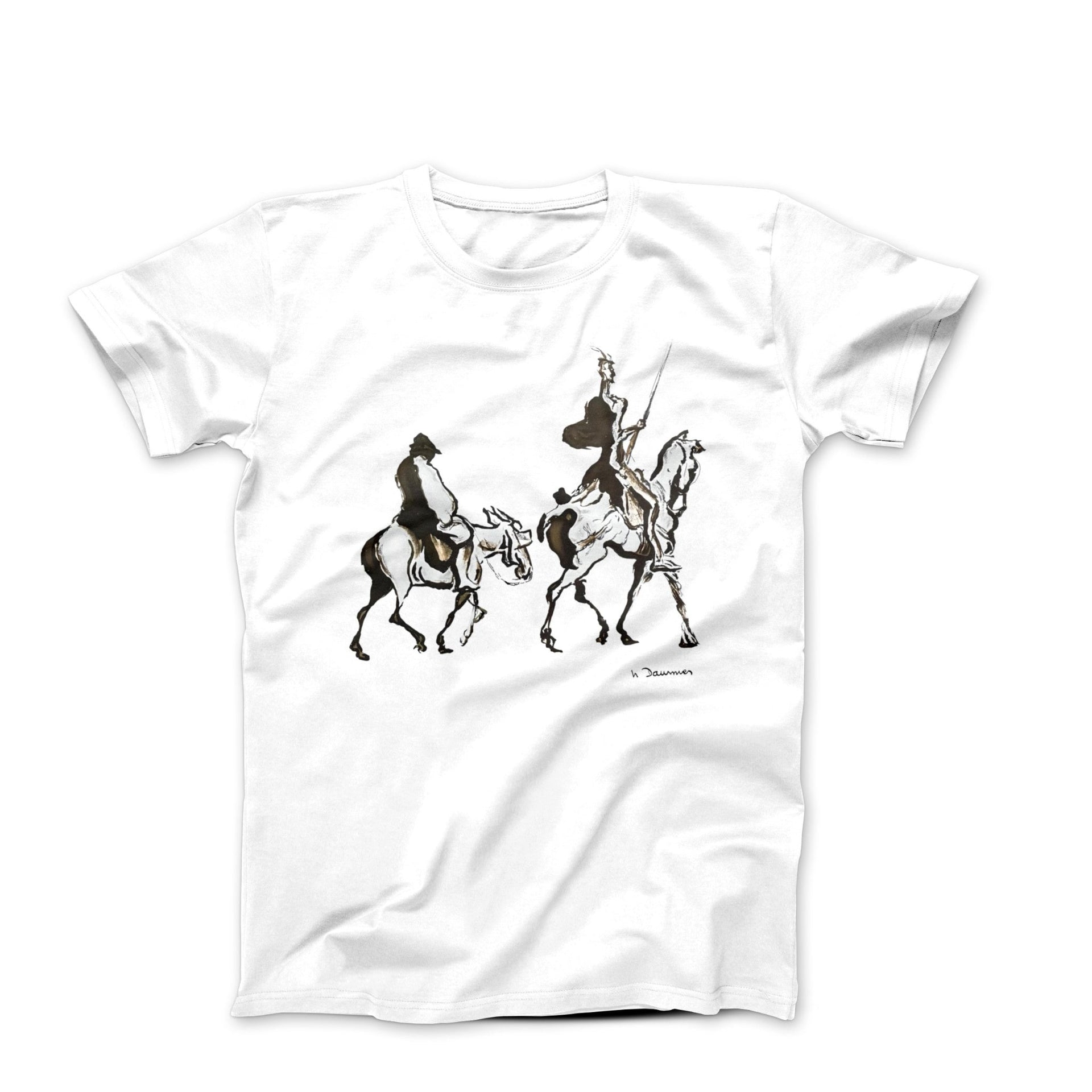 Honoré Daumier Don Quixote and Sancho (1870) Artwork T - shirt - Clothing - Harvey Ltd