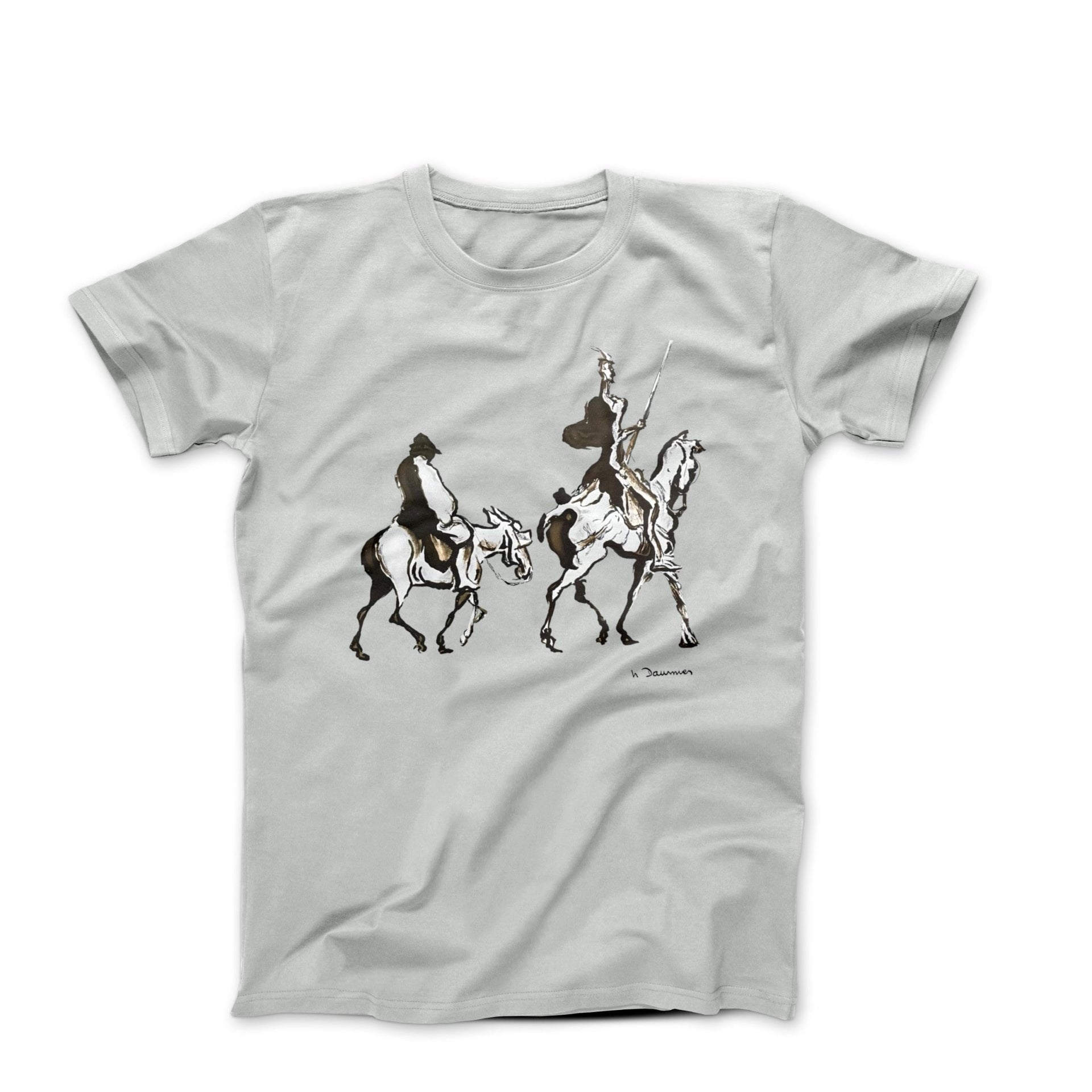 Honoré Daumier Don Quixote and Sancho (1870) Artwork T - shirt - Clothing - Harvey Ltd