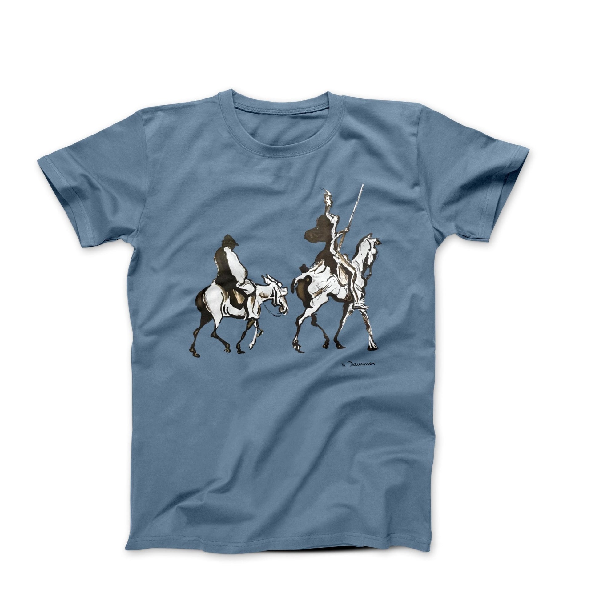 Honoré Daumier Don Quixote and Sancho (1870) Artwork T - shirt - Clothing - Harvey Ltd