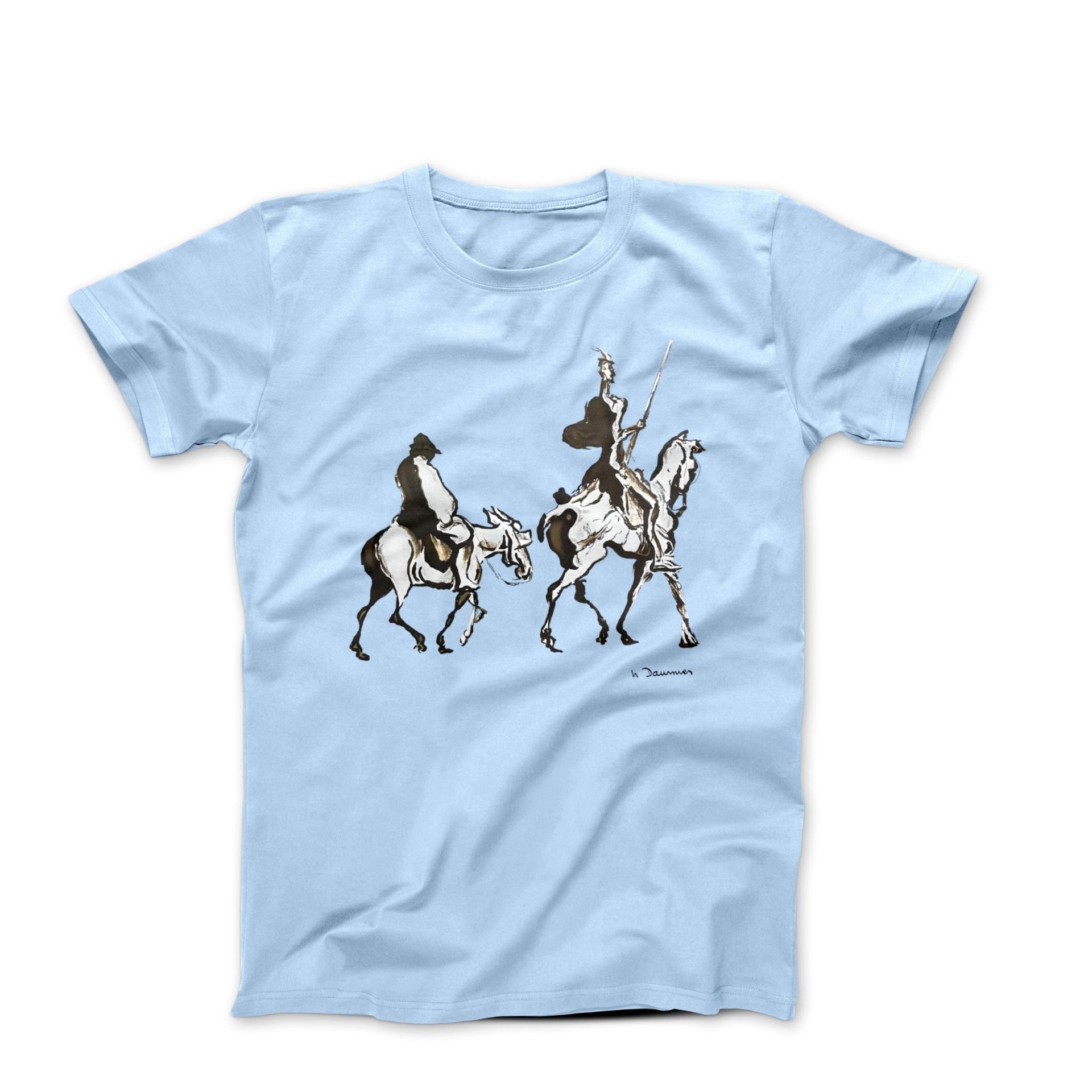 Honoré Daumier Don Quixote and Sancho (1870) Artwork T - shirt - Clothing - Harvey Ltd