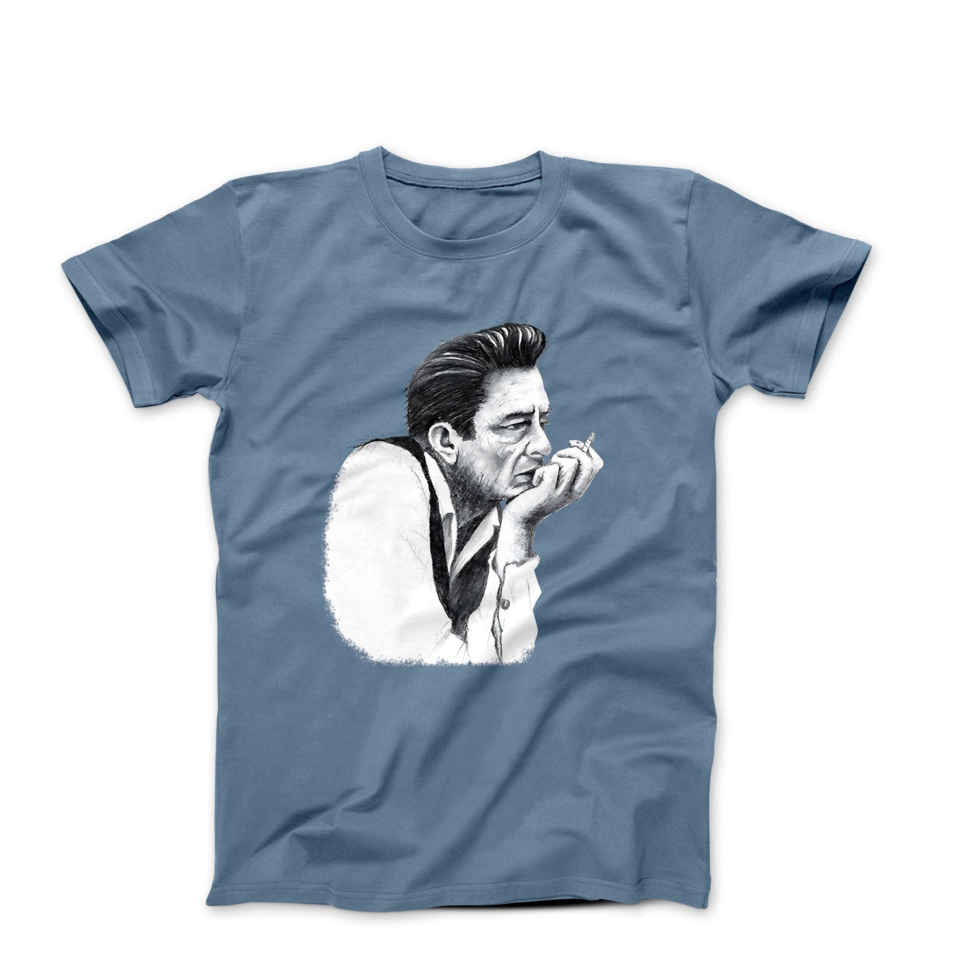 Johnny Cash Portrait Sketch T - shirt - Clothing - Harvey Ltd