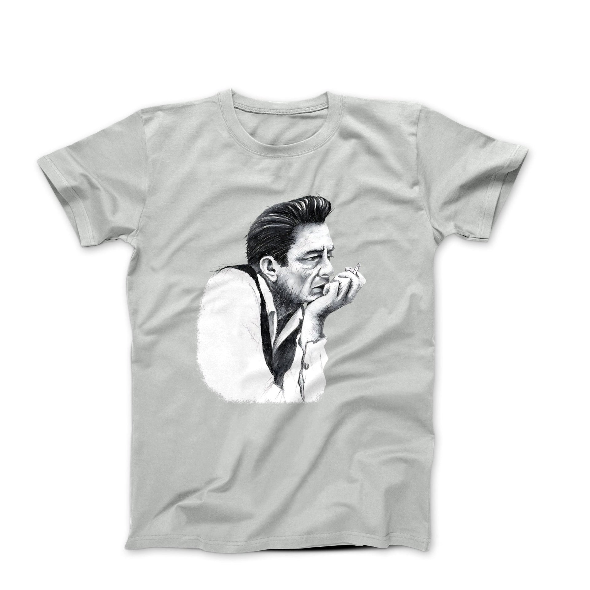 Johnny Cash Portrait Sketch T - shirt - Clothing - Harvey Ltd