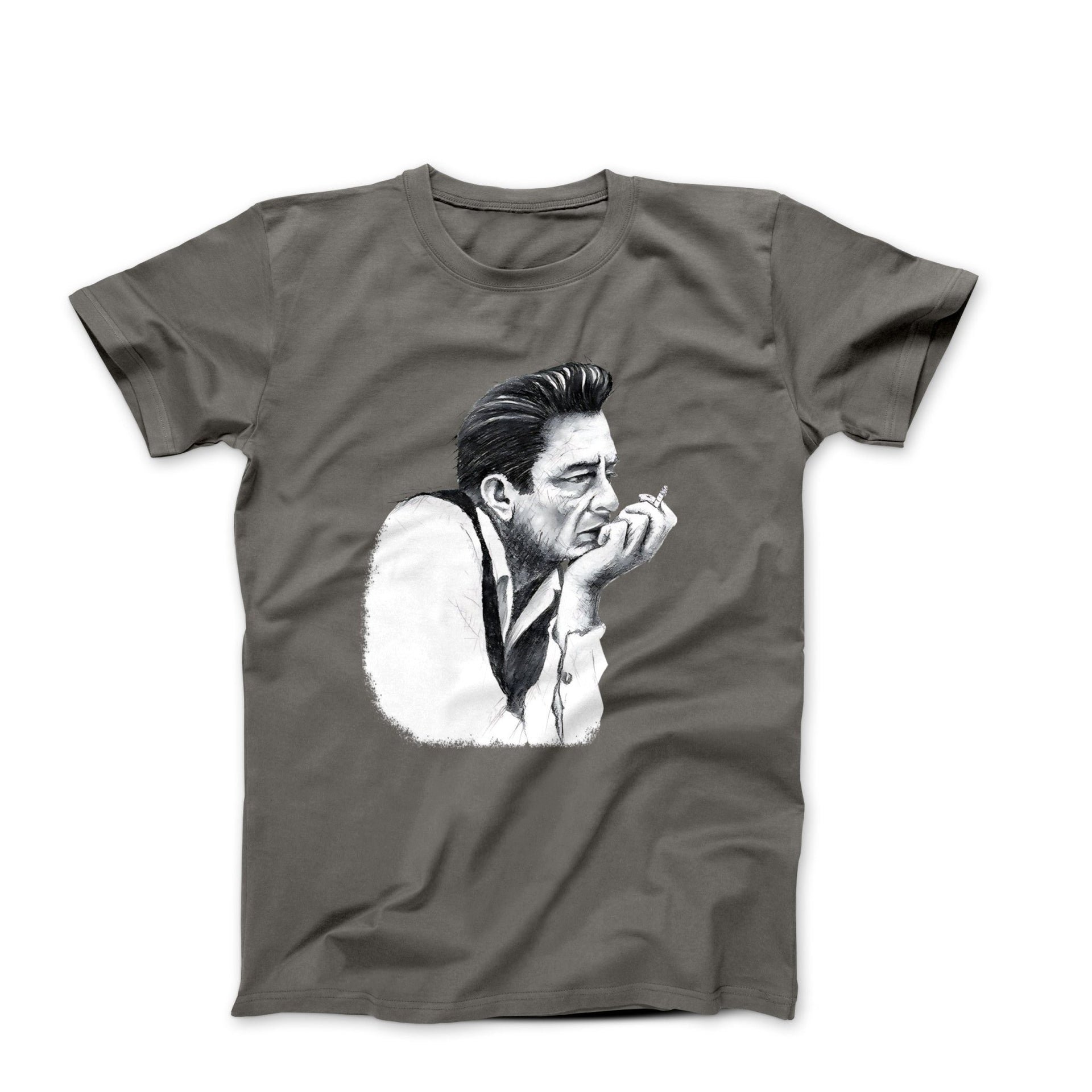 Johnny Cash Portrait Sketch T - shirt - Clothing - Harvey Ltd