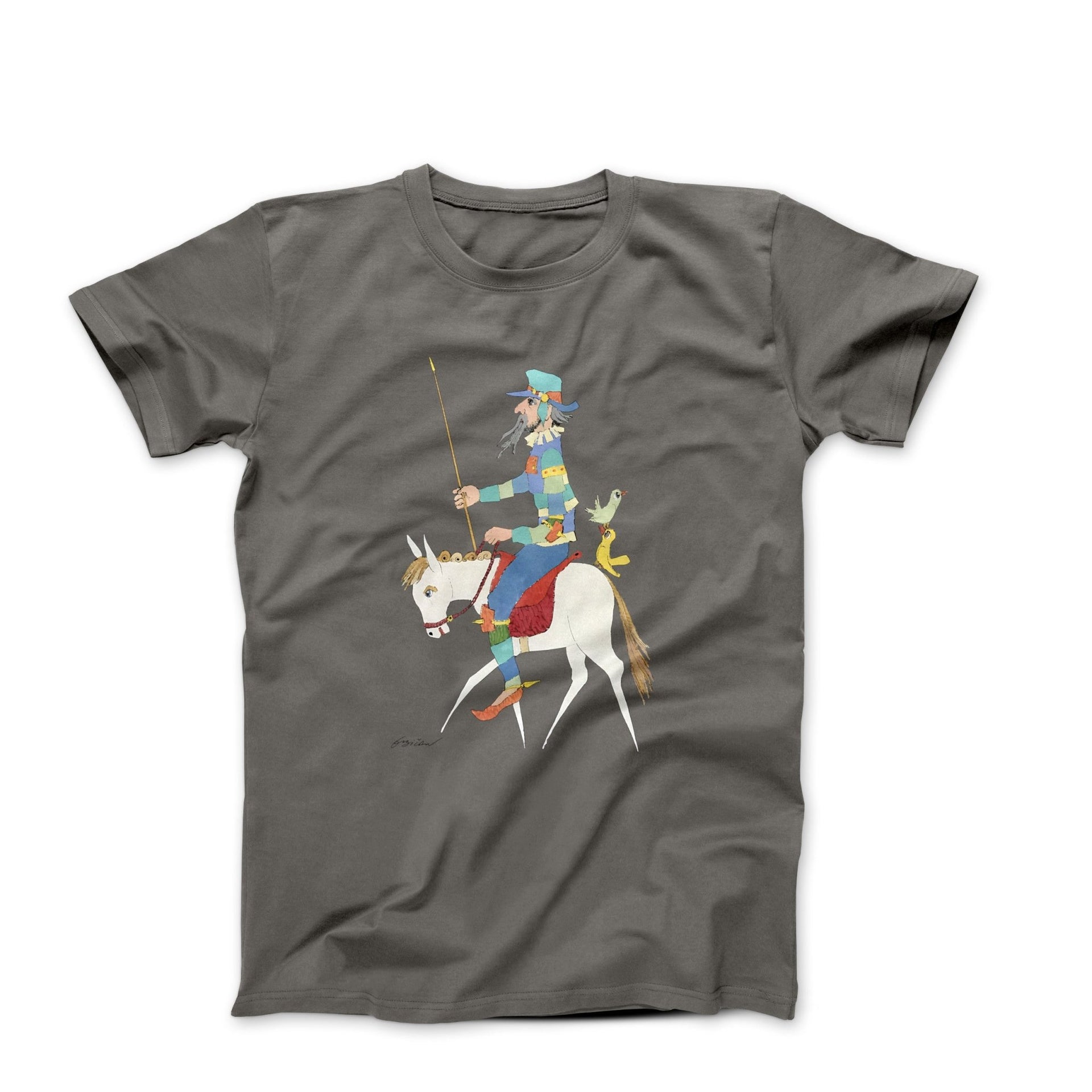 Jovan Obican Don Quixote on Horse (1978) Artwork T-shirt - Greatest Artists - Harvey Ltd